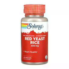 Red Yeast Rice 600mg 45 Veg Caps, Solaray - Veg Caps