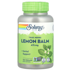 True Herbs Lemon Balm 475mg 100 Veg Caps, Solaray - Veg Caps