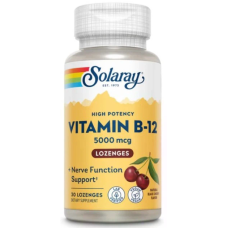 Vitamin B-12 5000mg 30 Cherry Tabs, Solaray - Cherry Tabs