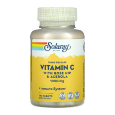 Vitamin C with Rose Hips and Acerola 1000mg 100 Veg Caps, Solaray - Veg Caps