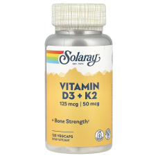Vitamin D3 plus K2 120 Veg Caps, Solaray - Veg Caps