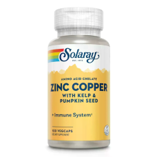 Zinc Copper with Kelp and Pumkin Seed 100 Veg Caps, Solaray - Veg Caps