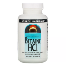 Betaine HCL 650mg 90 Tabs, Source Naturals - Tabs