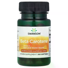 Beta Carotene Vitamin A 25000iu 7500mcg 100 Softgels, Swanson - Softgels