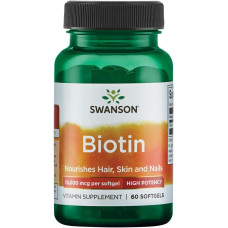 Biotin 10000mcg 60 Softgels, Swanson - Softgels