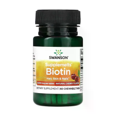 Biotin 5000mcg 60 Chewable Tabs, Swanson - Cherry