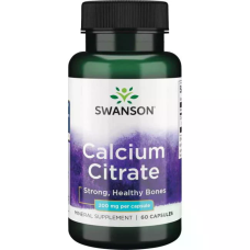 Calcium Citrate 200mg 60 Caps, Swanson - Caps