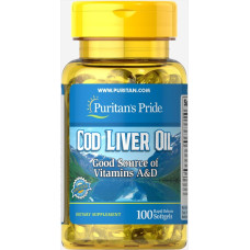 Cod Liver Oil 1000mg 60 Softgels, Puritans Pride - Softgels