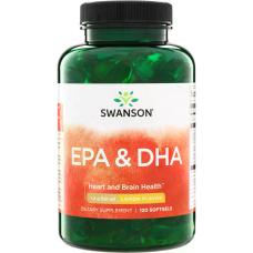 EPA & DHA 1200mg Fish Oil 120 Softgels, Swanson - Lemon