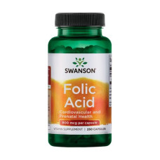 Folic Acid 800mcg 250 Caps, Swanson - Caps