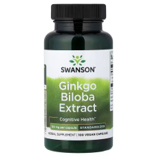 Ginkgo Biloba Extract 120mg 100 Veg Caps, Swanson - Veg Caps