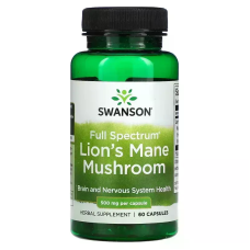 Lions Mane Mushroom 500mg 60 Caps, Swanson - Caps