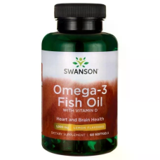 Omega 3 Fish Oil With Vitamin D3 60 Softgels, Swanson - Softgels