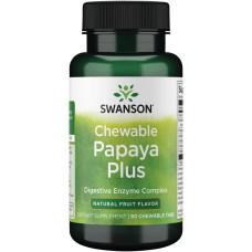 Papaya plus Enzymes 90 Chewable Tabs, Swanson - Fruit