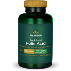 Real Food Folic Acid 1000mcg 100 Veg Caps, Swanson - Caps