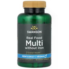 Real Food Multi Mens Daily without Iron 90 Veg Caps, Swanson - Veg Caps