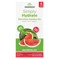Simply Hydrate Electrolyte Hydration Mix 8 Stick Packs, Swanson - Watermelon