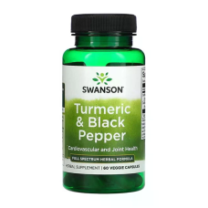 Turmeric 600mg & Black Pepper 5mg 60 Veg Caps, Swanson - Veg Caps