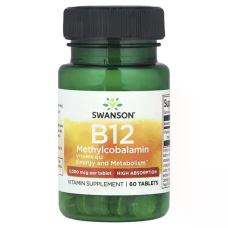 Vitamin B12 5000mcg 60 Tabs, Swanson - Caps