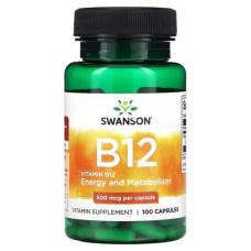 Vitamin B12 500mcg 100 Caps, Swanson - Caps