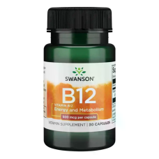 Vitamin B12 500mcg 30 Caps, Swanson - Caps