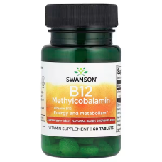 Vitamin B12 Methylcobalamin 2500mcg 60 Tabs, Swanson - Cherry Tabs