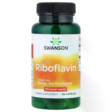 Vitamin B2 Riboflavin 100mg 100 Caps, Swanson - Caps