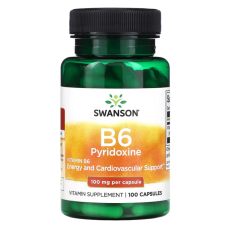 Vitamin B6 Pyridoxine 100mg 100 Caps, Swanson - Caps