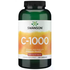 Vitamin C 1000mg with Rose Hips 250 Caps, Swanson - Caps