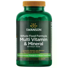 Whole Food Formula Multi Vitamin & Mineral without Iron 90 Tabs, Swanson - Tabs