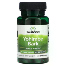 Yohimbe Bark 75mg 100 Caps, Swanson - Caps