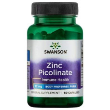 Zinc Picolinate 22mg 60 Caps, Swanson - Caps
